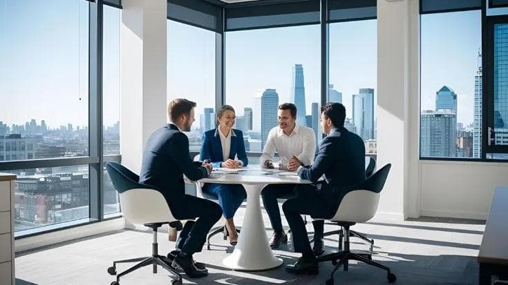 Product team discussing about product as the Co-founder