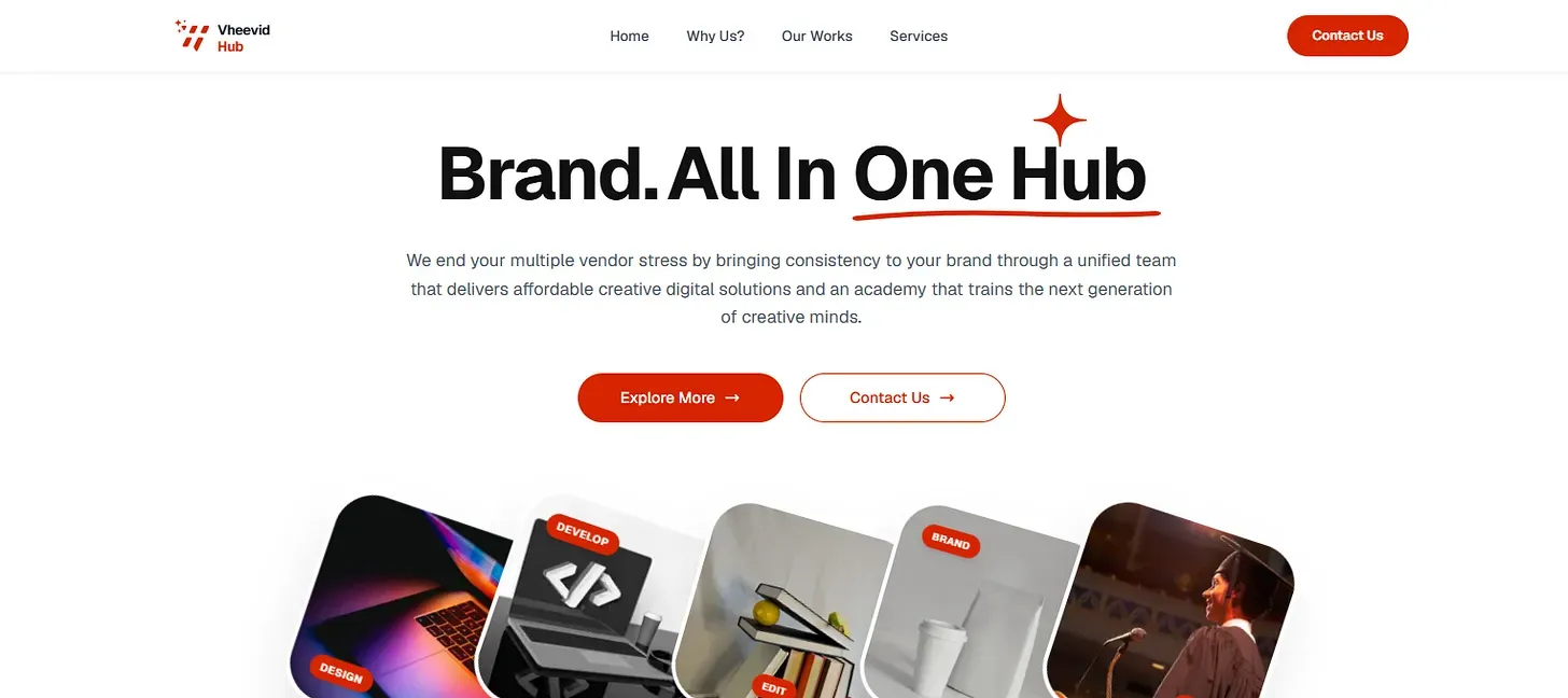 Vheevidhub website home page