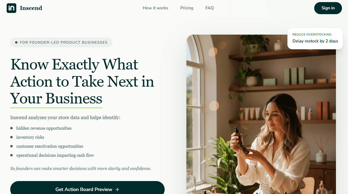 Homepage of Inscend